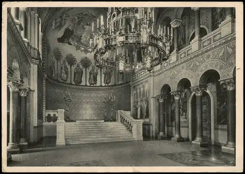 Schwangau Schloss Neuschwanstein, Thronsaal 1946  gel Mischfrankatur SBZ