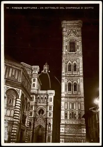 Cartoline Florenz Firenze Stadt bei Nacht 1938  gel. Propaganda Stempel Italien