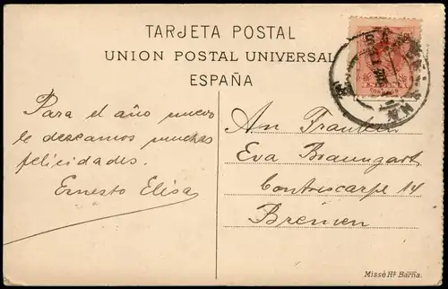 Postales Barcelona PASEO DE COLÓN 1912