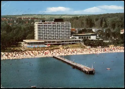 Ansichtskarte Timmendorfer Strand Luftbild Strand und Hotel Maritim 1970