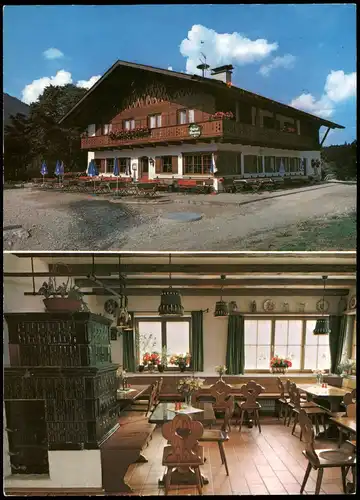 Wamberg Garmisch-Partenkirchen 2-Bild-Karte GASTHOF WAMBERG Hubert Simon 1982
