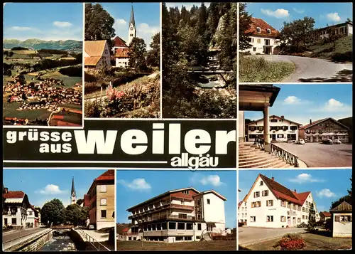 Weiler im Allgäu-Weiler-Simmerberg Mehrbildkarte mit Ortsansichten 1977