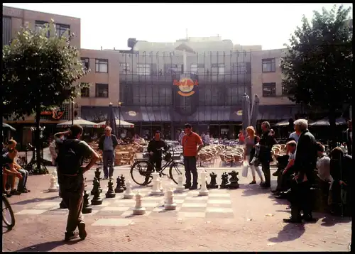 Postkaart Amsterdam Amsterdam Ewwe square - Crowdchess, Chess Schach 1985