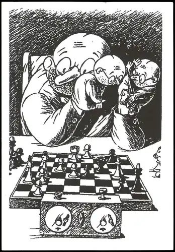 Ansichtskarte  Schach Chess - Spiel Künstlerkarte Zeitschach, Fernschach 2002