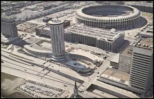 Postcard St. Louis ARCH - WEST Luftbild Stadion 1983