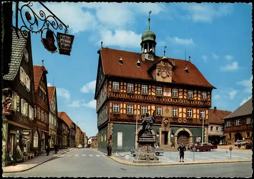 Ansichtskarte Bad Staffelstein Partie am Rathaus 1970