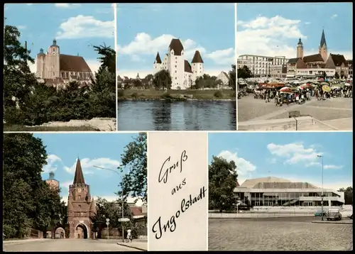 Ansichtskarte Ingolstadt Mehrbildkarte mit 5 Stadtteilansichten 1972