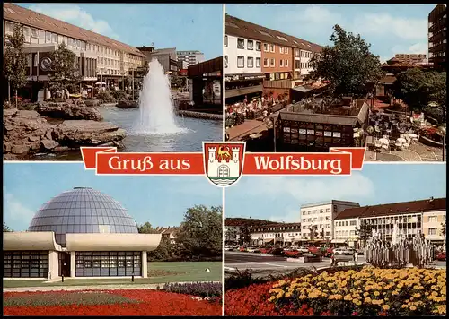 Ansichtskarte Wolfsburg Mehrbild-AK mit 4 Orts-/Stadtteilansichten 1970