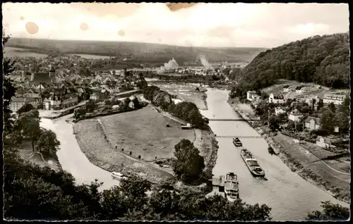 Ansichtskarte Hann. Münden Panorama-Ansicht Fluss Partie 1960