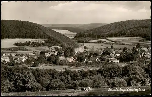Ansichtskarte Lippoldsberg Panorama-Ansicht; Ort im Weserbergland 1962