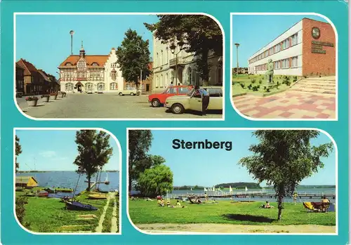 Sternberg (Mecklenburg) Karl-Liebknecht-Platz, Kreiskulturhaus   Am See 1985