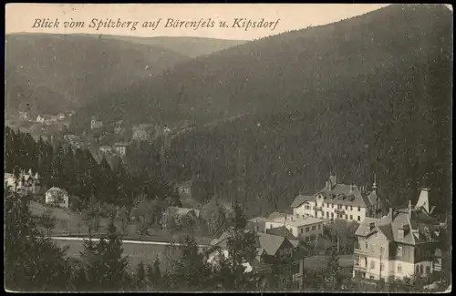 Bärenfels Erzgebirge Altenberg  Blick vom Spitzberg Bärenfels u. Kipsdorf 1922