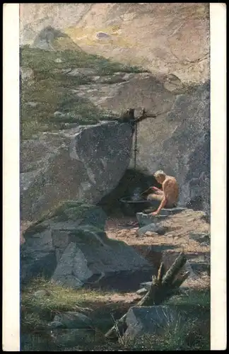 Künstlerkarte: Gemälde / Kunstwerke Prof. E. K. Liška: Poslední svého rodu. 1923