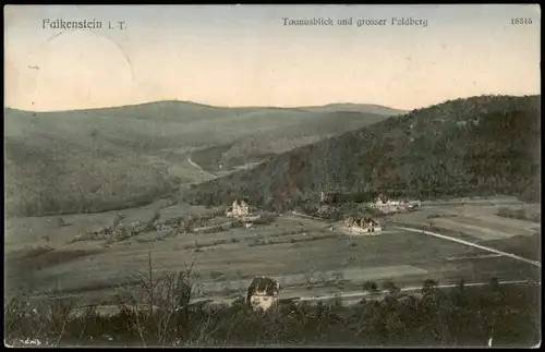 Falkenstein-Königstein (Taunus) Taunusblick und grosser Feldberg colorierte AK 1908