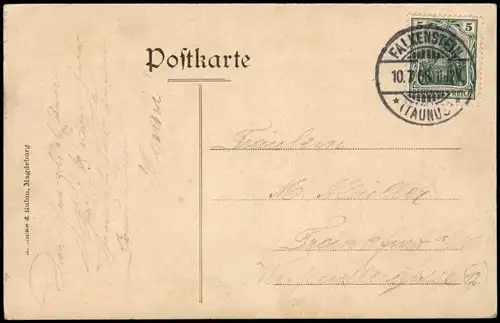 Falkenstein-Königstein (Taunus) Taunusblick und grosser Feldberg colorierte AK 1908
