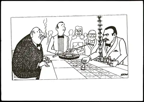 Schach Chess - Spiel, Künstlerkarte Roulette Schachspiel vw Fernschach 2008