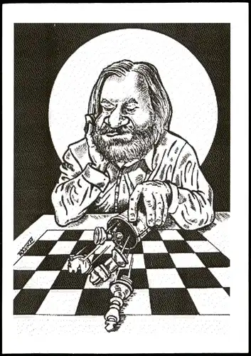 Ansichtskarte  Schach Chess - Spiel König würfelt Figuren vw Fernschach 2007