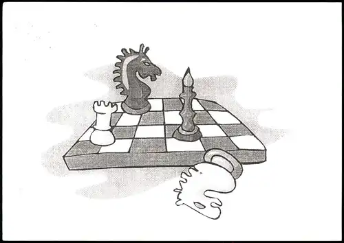 Ansichtskarte  Schach Chess - Spiel, Schachbrett - Künstlerkarte 2007