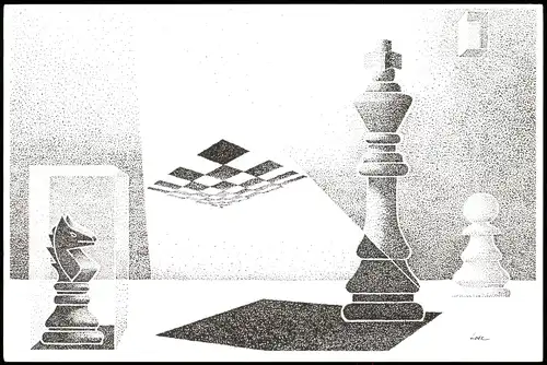 VARIATIES OP HET THEMA SCHAKEN Schach Chess - Spiel kÜNSTLERKARTE 2008