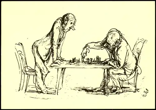 Schach Chess - Spiel Künstlerkarte beim Schachspiel vw Fernschach 2007