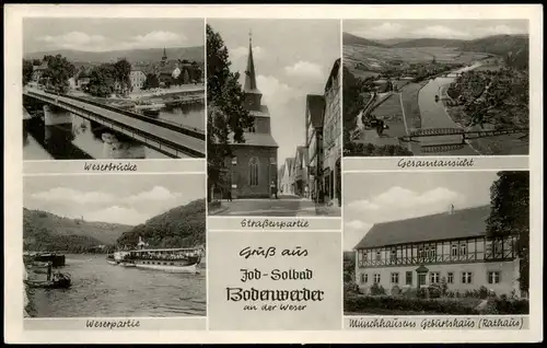 Ansichtskarte Bodenwerder Mehrbildkarte mit 5 Ortsansichten 1955