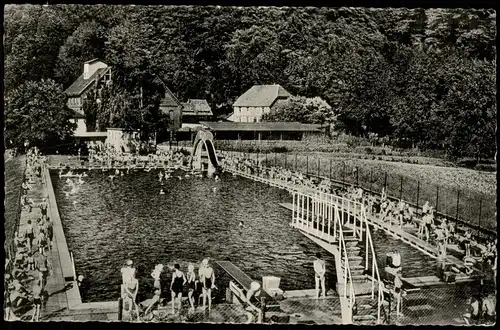 Ansichtskarte Bodenwerder Freibad Schwimmbad 1955