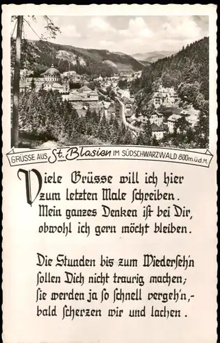Ansichtskarte St. Blasien Stadtpartie - Text 1957
