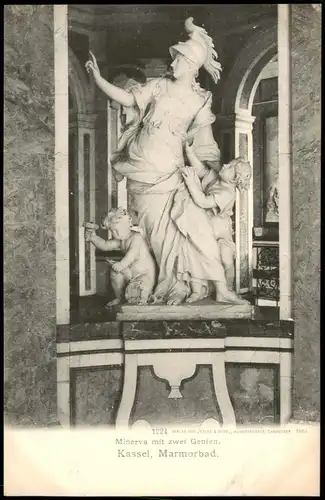 Ansichtskarte Kassel Cassel Minerva mit zwei Genien. Marmorbad 1901