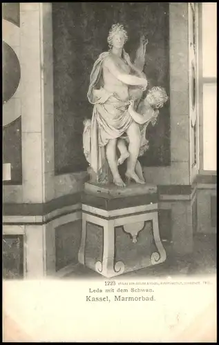 Ansichtskarte Kassel Cassel Leda mit dem Schwan. Marmorbad 1901