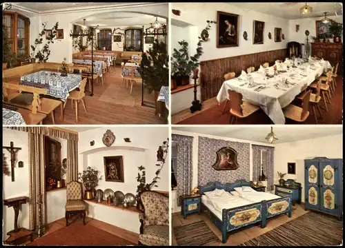 Bad Tölz Gasthof Zantl Oberbayern Mehrbild-AK Innenansichten 1970