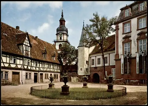 Ansichtskarte Erbach (Odenwald) Gräfl. Schloß mit Schloßhof 1970