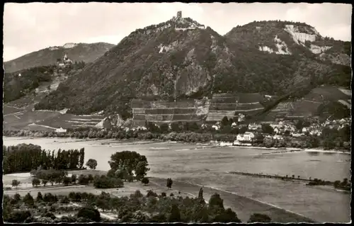 Königswinter Blick vom Rolandsbogen auf Drachenfels Wolkenburg 1960