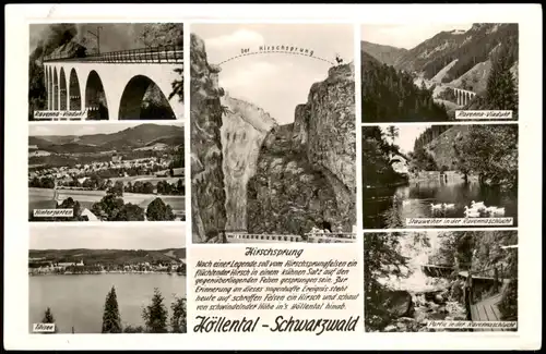 Hirschsprung-Breitnau Mehrbild-AK mit HIRSCHSPRUNG Höllental Schwarzwald 1957