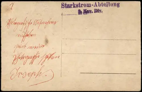 Ansichtskarte  Kriegsflüchtlinge WK1 1917  Abt. Starkstrom-Abteilung