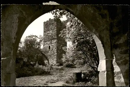 Ansichtskarte Amorbach Wildenburg Blick auf den Bergfried 1954