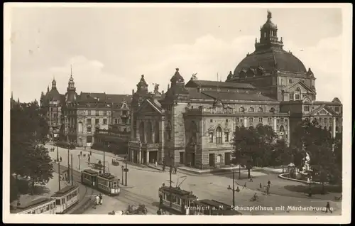 Ansichtskarte Frankfurt am Main Schauspielhaus, Straßenbahn 1932