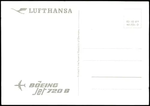 Ansichtskarte  LUFTHANSA Flugzeug Airplane Avion Jet 720 BOEING 1975