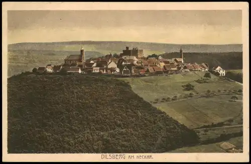 Ansichtskarte Dilsberg-Neckargemünd Blick auf die Stadt 1928