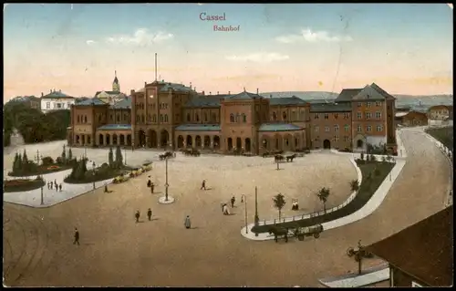 Ansichtskarte Kassel Cassel Hauptbahnhof, Straße 1913