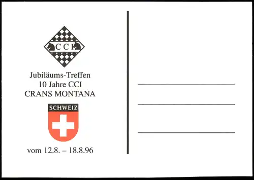 Schach Chess Jubiläums-Treffen 10 Jahre CCI CRANS MONTANA SCHWEIZ 1996
