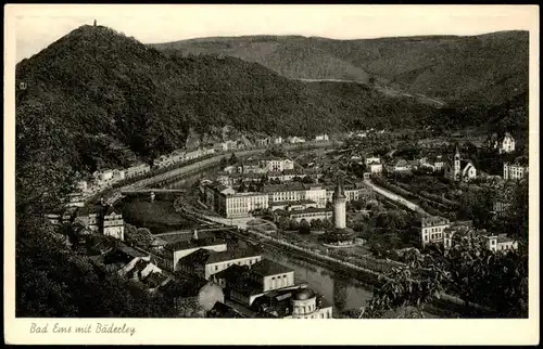 Ansichtskarte Bad Ems Panorama-Ansicht mit Bäderley 1965