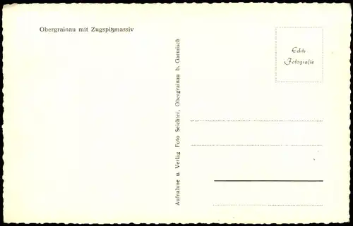 Ansichtskarte Grainau Obergrainau mit Zugspitzmassiv 1960