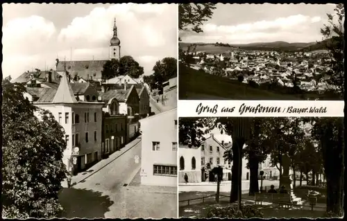 Grafenau (Niederbayern) Mehrbildkarte mit 4 Foto-Ortsansichten 1960