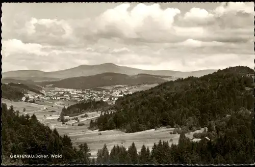 Grafenau (Niederbayern) Panorama-Ansicht Fernansicht Bayer. Wald 1960