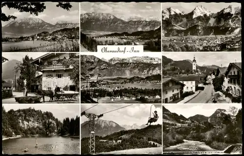 Ansichtskarte Oberaudorf Mehrbildkarte mit 9 Orts- und Umland-Ansichten 1957