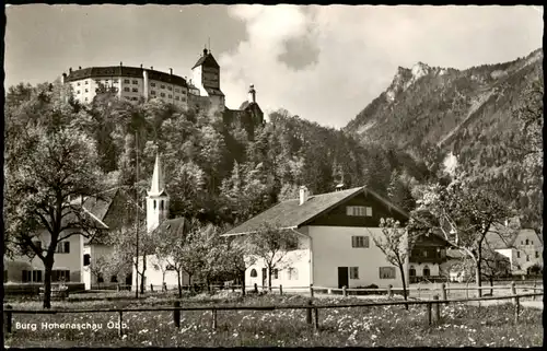 Hohenaschau im Chiemgau-Aschau im Chiemgau Panorama-Ansicht Blick zur Burg 1965