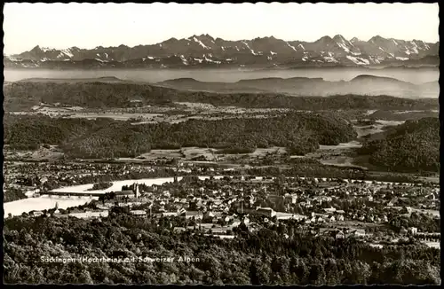 Ansichtskarte Bad Säckingen Panorama-Ansicht mit Schweizer Alpen 1960