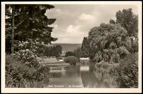 Ansichtskarte Bad Pyrmont Kurpark 1950