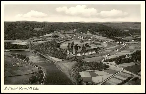 Ansichtskarte Hasenfeld-Heimbach (Eifel) Ortspanorama von Hasenfeld 1950