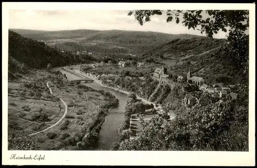 Ansichtskarte Heimbach (Eifel) Panorama Gesamtansicht 1950